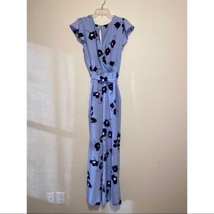 Ann Taylor Blue Floral Jumpsuit